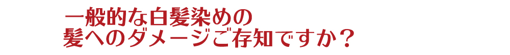 一般的な白髪染めの髪へのダメージご存知ですか？