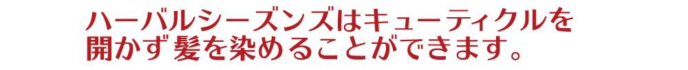 ハーバルシーズンズはキューティクルを開かず髪を染めることができます。